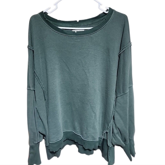 We The Free Camden Oversize Sweatshirt. Size Xlarge. Hunter Green - Picture 4 of 5